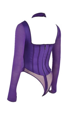 Grape Halterneck Corset Bodysuit -Pinkyy Kleider Geschaft sb7704 02