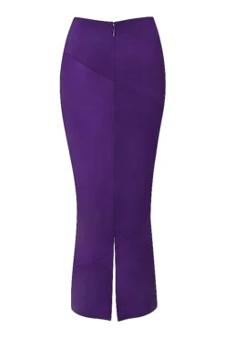 Grape Satin Low Waist Midi Skirt -Pinkyy Kleider Geschaft sb7803 03