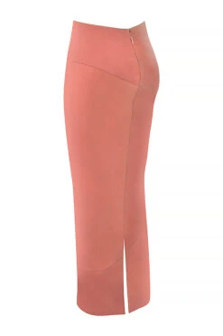 Rose Satin Low Waist Midi Skirt -Pinkyy Kleider Geschaft sb7803a 02