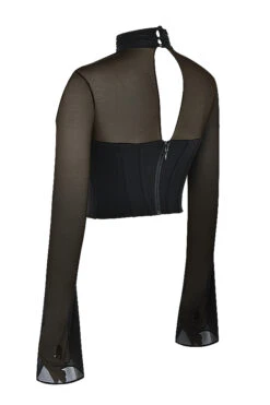 Black High Neck Corset -Pinkyy Kleider Geschaft sb7808 02