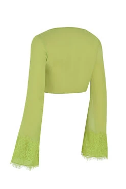 Lime Green Georgette Cropped Top 24 Lime Green Georgette Cropped Top -Pinkyy Kleider Geschaft sb7823 02