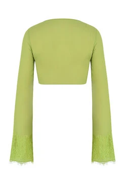 Lime Green Georgette Cropped Top 25 Lime Green Georgette Cropped Top -Pinkyy Kleider Geschaft sb7823 03