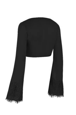 Black Cropped Cardigan -Pinkyy Kleider Geschaft sb7823a 02