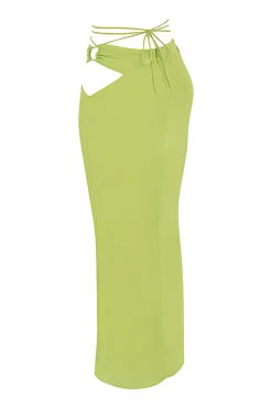 Lime Green Georgette Maxi Skirt -Pinkyy Kleider Geschaft sb7824 02