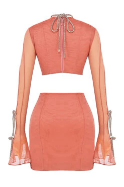 Rose Crystal Trim Cutout Mini Dress -Pinkyy Kleider Geschaft sb7861 03e