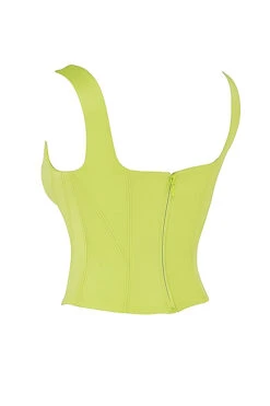 Lime Satin Longline Corset 28 Lime Satin Longline Corset -Pinkyy Kleider Geschaft sb7890 02l