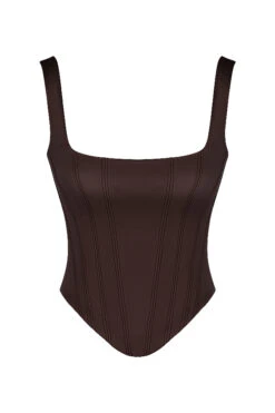 Chocolate Satin Longline Corset 23 Chocolate Satin Longline Corset -Pinkyy Kleider Geschaft sb7890e 01