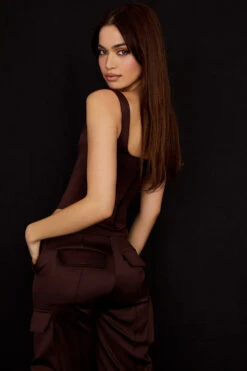 Chocolate Satin Longline Corset 19 Chocolate Satin Longline Corset -Pinkyy Kleider Geschaft sb7890e 5