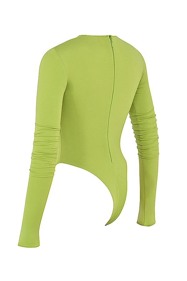 Lime Green Cutout Bodysuit 8 Lime Green Cutout Bodysuit – Bild 8