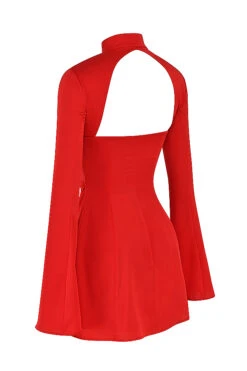 Scarlet Satin Mini Dress -Pinkyy Kleider Geschaft sb8031 02