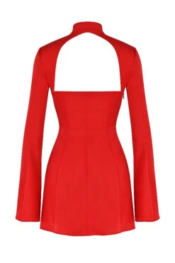 Scarlet Satin Mini Dress -Pinkyy Kleider Geschaft sb8031 03