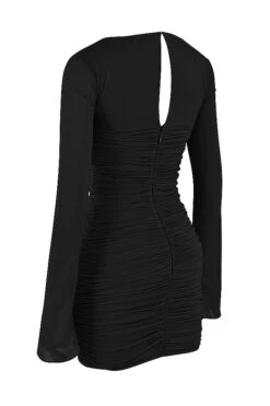 Black Real Silk Cutout Mini Dress 20 Black Real Silk Cutout Mini Dress -Pinkyy Kleider Geschaft sb8042a 02