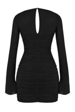 Black Real Silk Cutout Mini Dress 21 Black Real Silk Cutout Mini Dress -Pinkyy Kleider Geschaft sb8042a 03