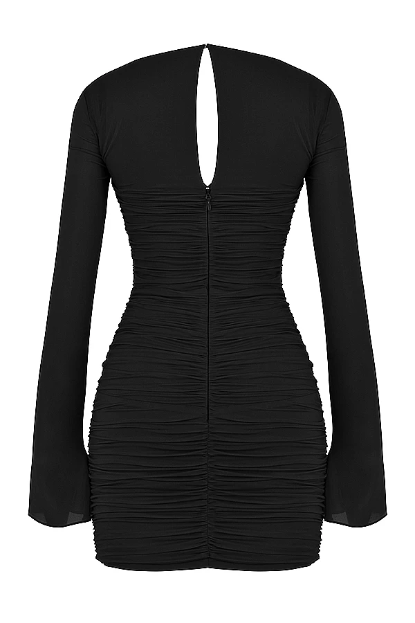 Black Real Silk Cutout Mini Dress 11 Black Real Silk Cutout Mini Dress – Bild 11