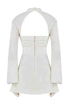 Ivory Draped Corset Dress -Pinkyy Kleider Geschaft sb8043a 03