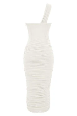 Ivory Asymmetric Cutout Midi Dress -Pinkyy Kleider Geschaft sb8056b 03