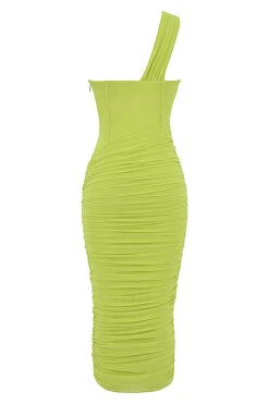 Lime Asymmetric Cutout Midi Dress -Pinkyy Kleider Geschaft sb8056d 03