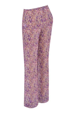 Violet Floral Cutout Trousers -Pinkyy Kleider Geschaft sb8131 02