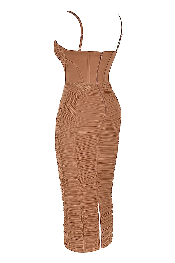Mocha Corset Maxi Dress 12 Mocha Corset Maxi Dress – Bild 12