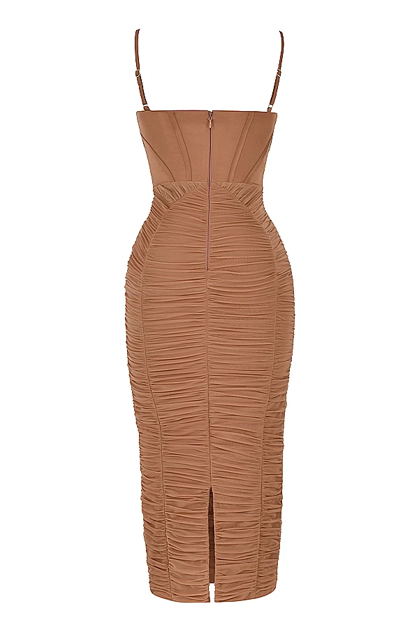Mocha Corset Maxi Dress 13 Mocha Corset Maxi Dress – Bild 13