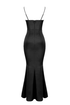 Black Satin Corset Maxi Dress 23 Black Satin Corset Maxi Dress -Pinkyy Kleider Geschaft sb8225a 03