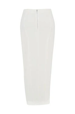 Ivory Thigh Split Midi Skirt -Pinkyy Kleider Geschaft sb8297 02