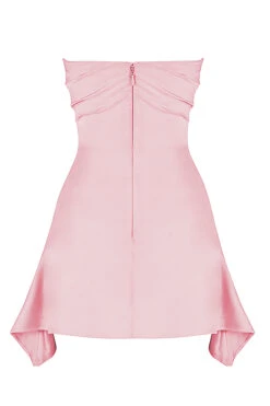 Rose Pink Draped Strapless Corset Dress 23 Rose Pink Draped Strapless Corset Dress -Pinkyy Kleider Geschaft sb8320d 03