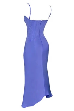 Periwinkle Satin Corset Midi Dress -Pinkyy Kleider Geschaft sb8354 02