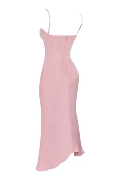 Rose Pink Satin Corset Midi Dress 30 Rose Pink Satin Corset Midi Dress -Pinkyy Kleider Geschaft sb8354a 02