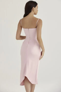 Rose Pink Satin Corset Midi Dress 24 Rose Pink Satin Corset Midi Dress -Pinkyy Kleider Geschaft sb8354a 10
