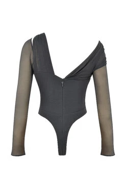 Shadow Asymmetric Cutout Bodysuit -Pinkyy Kleider Geschaft sb8367 03
