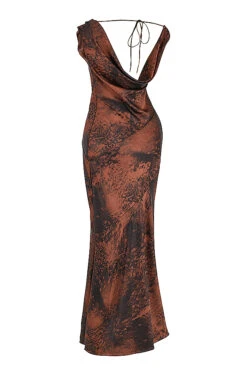 Antique Copper Bias Cut Maxi Dress -Pinkyy Kleider Geschaft sb8531 02