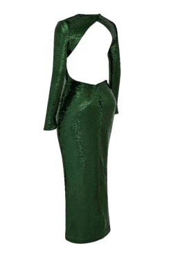 Pine Green Sequin Maxi Dress -Pinkyy Kleider Geschaft sb8804 02