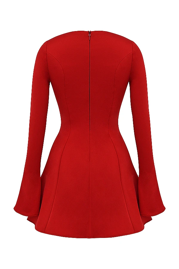 Red Satin Mini Dress 13 Red Satin Mini Dress – Bild 13