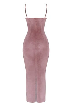 Soft Pink Velvet Midi Dress 29 Soft Pink Velvet Midi Dress -Pinkyy Kleider Geschaft sb8877 03g