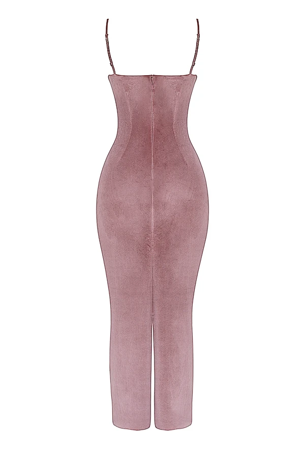 Soft Pink Velvet Midi Dress 15 Soft Pink Velvet Midi Dress – Bild 15