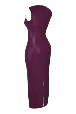 Merlot Vegan Leather Maxi Dress 24 Merlot Vegan Leather Maxi Dress -Pinkyy Kleider Geschaft sb8915 02