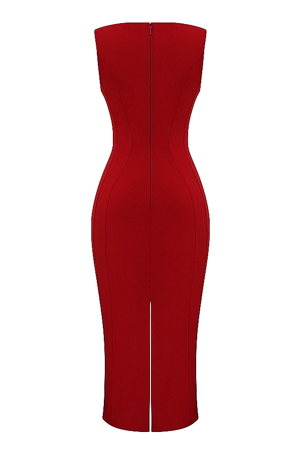 Red Rose Plunge Maxi Dress 15 Red Rose Plunge Maxi Dress – Bild 15