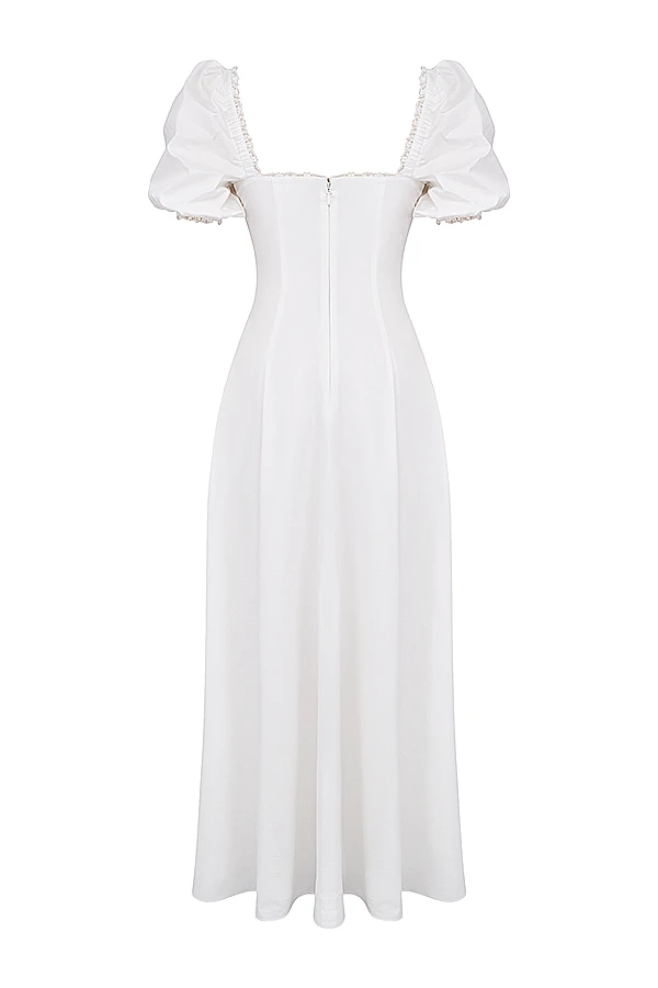 White Puff Sleeve Sundress 19 White Puff Sleeve Sundress – Bild 19