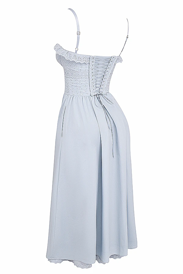 Soft Blue Broderie Anglais Midi SunDress 20 Soft Blue Broderie Anglais Midi SunDress – Bild 20
