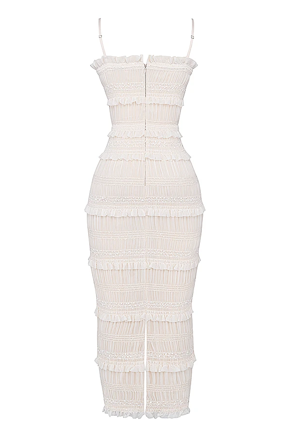 Ivory Sequin Pleat Maxi Dress 17 Ivory Sequin Pleat Maxi Dress – Bild 17