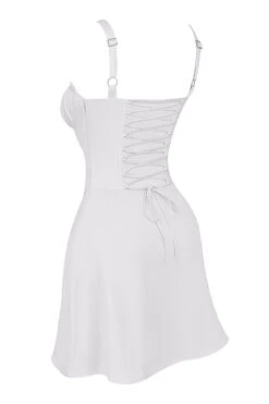 White Corset Mini Dress -Pinkyy Kleider Geschaft sb9068a 02