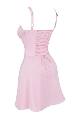 Baby Pink Corset Mini Dress -Pinkyy Kleider Geschaft sb9068b 02