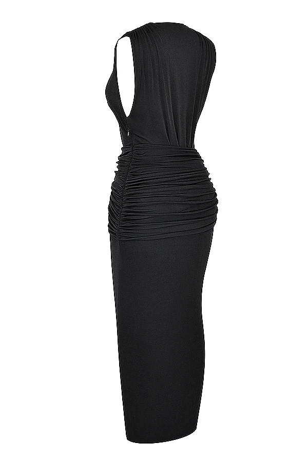 Black Plunge Maxi Dress 14 Black Plunge Maxi Dress – Bild 14