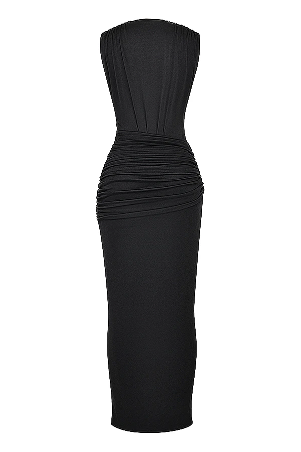 Black Plunge Maxi Dress 15 Black Plunge Maxi Dress – Bild 15