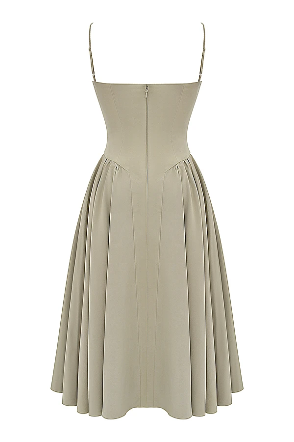 Taupe Corset Sun Dress 20 Taupe Corset Sun Dress – Bild 20