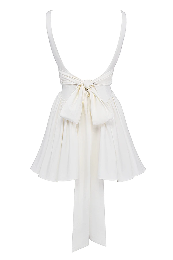 Ivory Bow Mini Dress 16 Ivory Bow Mini Dress – Bild 16