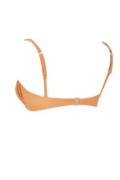 Light Orange Ruched Bikini Top -Pinkyy Kleider Geschaft sbb1011d 02