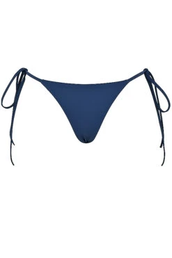 Deep Blue Tie Side Bikini Bottom -Pinkyy Kleider Geschaft sbb1012f 03