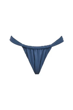 Deep Blue Gathered High Leg Bikini Bottom 25 Deep Blue Gathered High Leg Bikini Bottom -Pinkyy Kleider Geschaft sbb1017e 01z